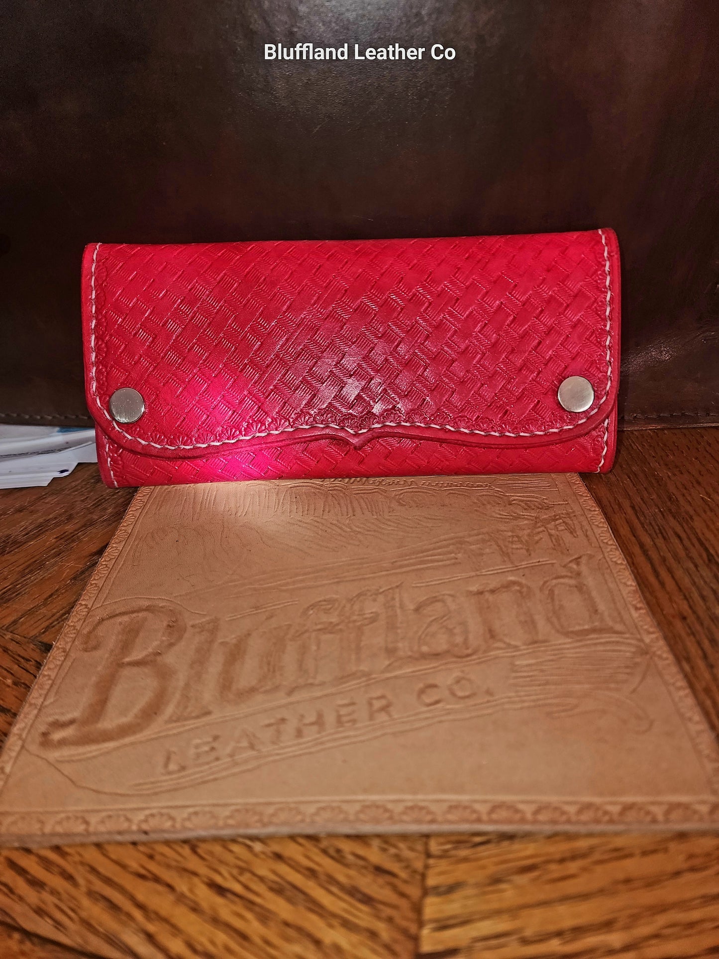 Handcrafted Full-Grain Leather Long Wallet - Rose