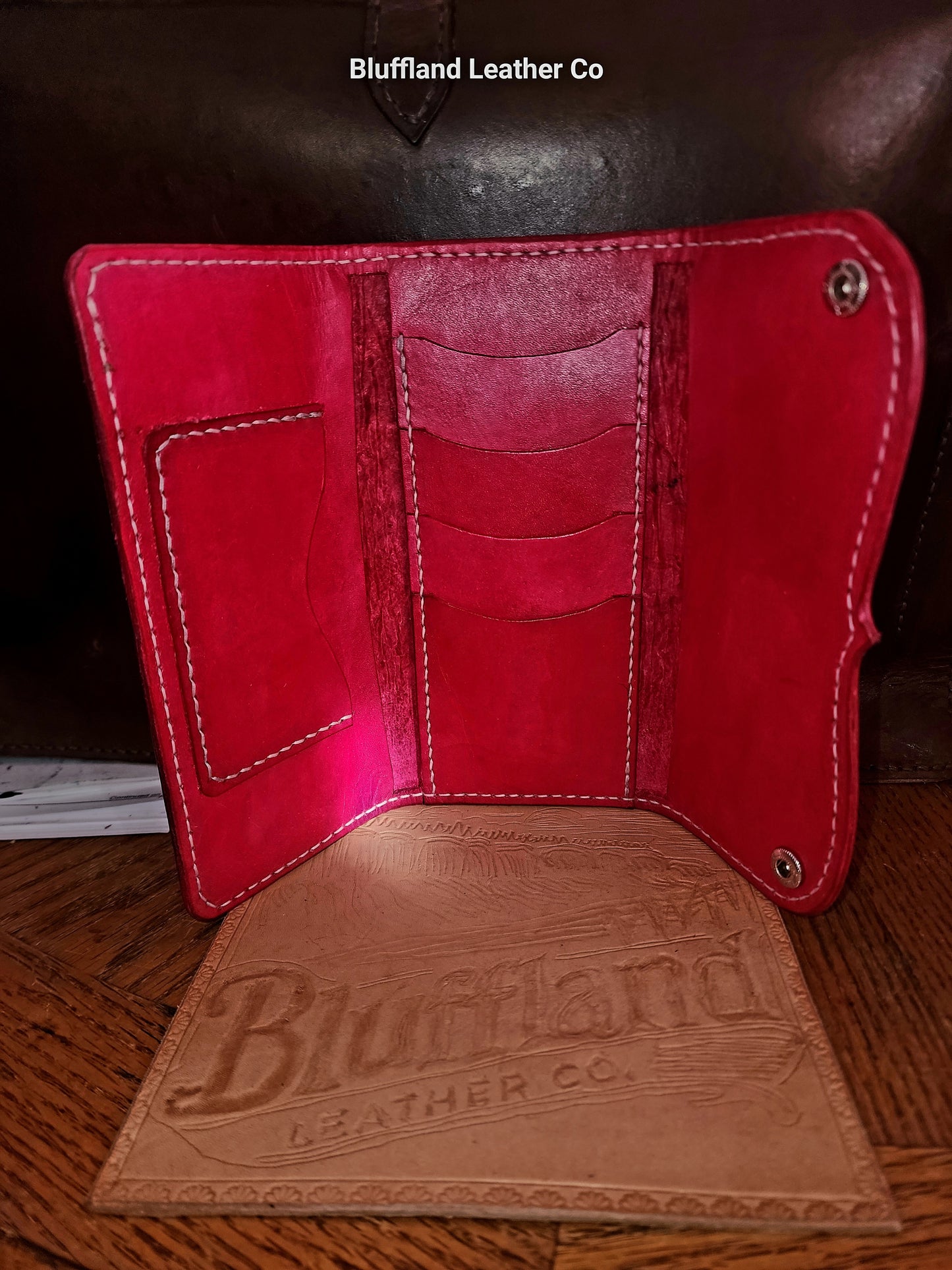 Handcrafted Full-Grain Leather Long Wallet - Rose