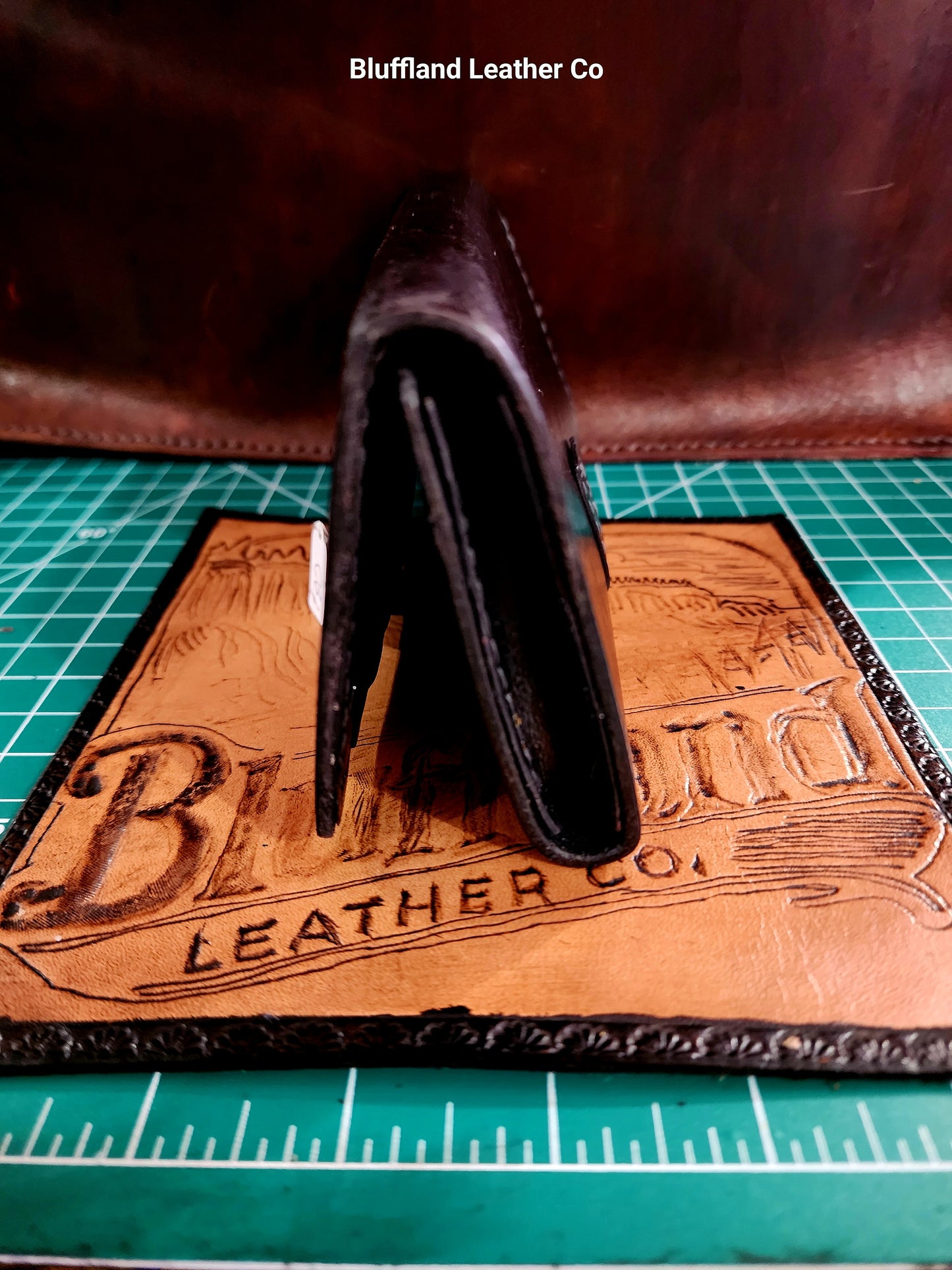 Handcrafted Full-Grain Leather Phone Wallet – Black – Designed for Samsung Galaxy S22 or Similar-Sized Phones