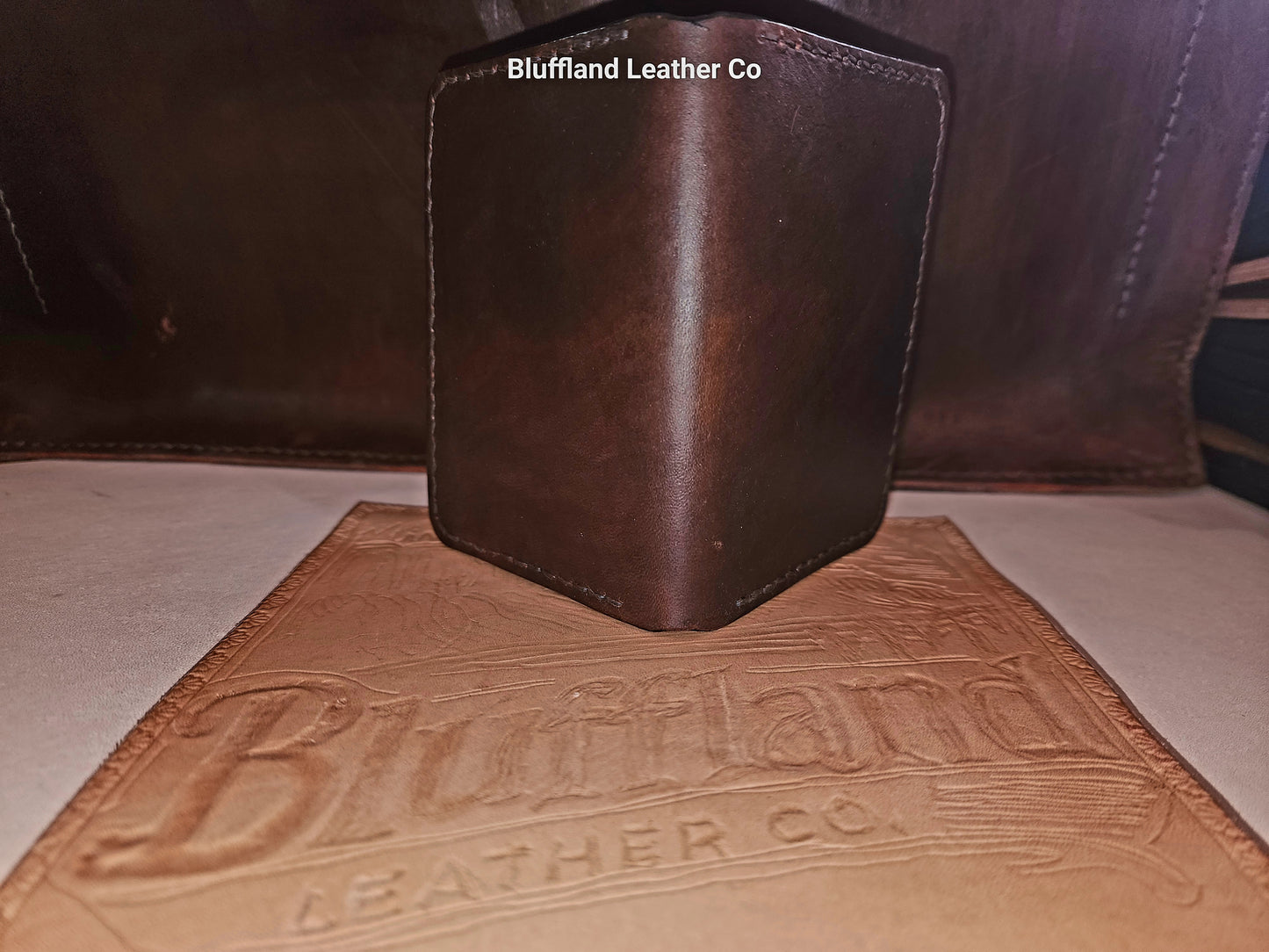 Handcrafted Full-Grain Leather Card Wallet - Walnut/Black