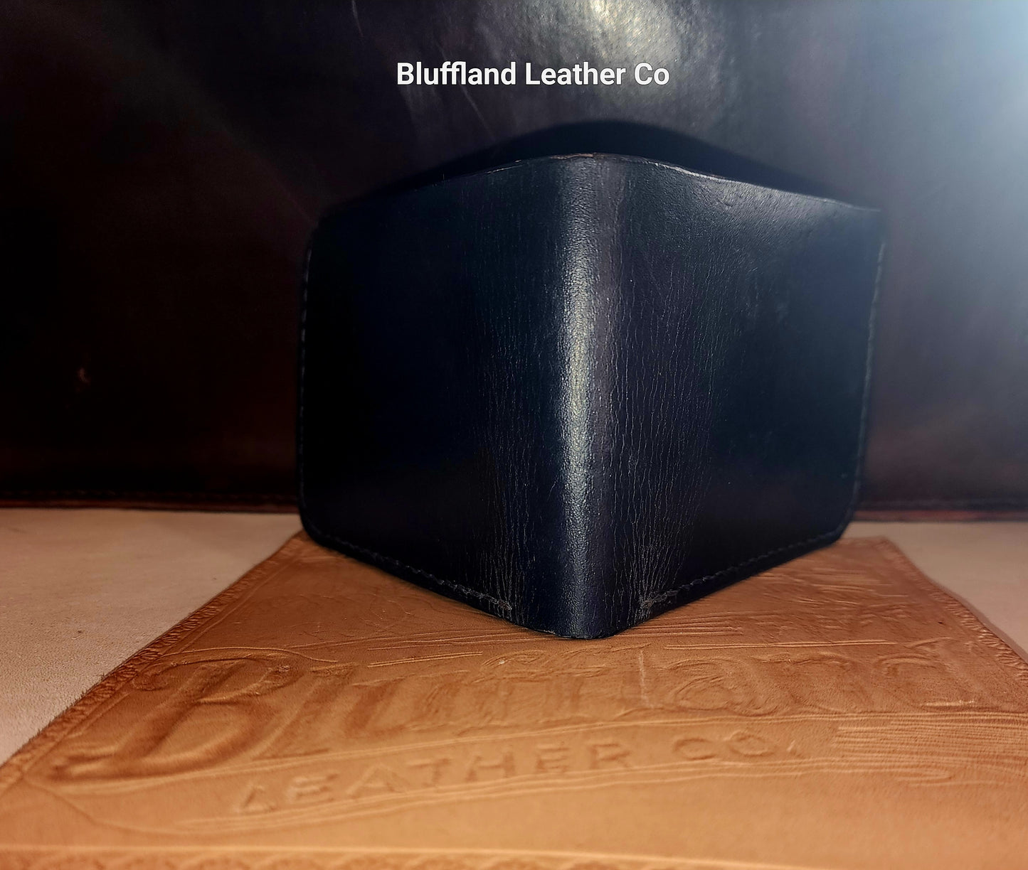 Handcrafted Full-Grain Leather Bi-Fold Wallet - Black