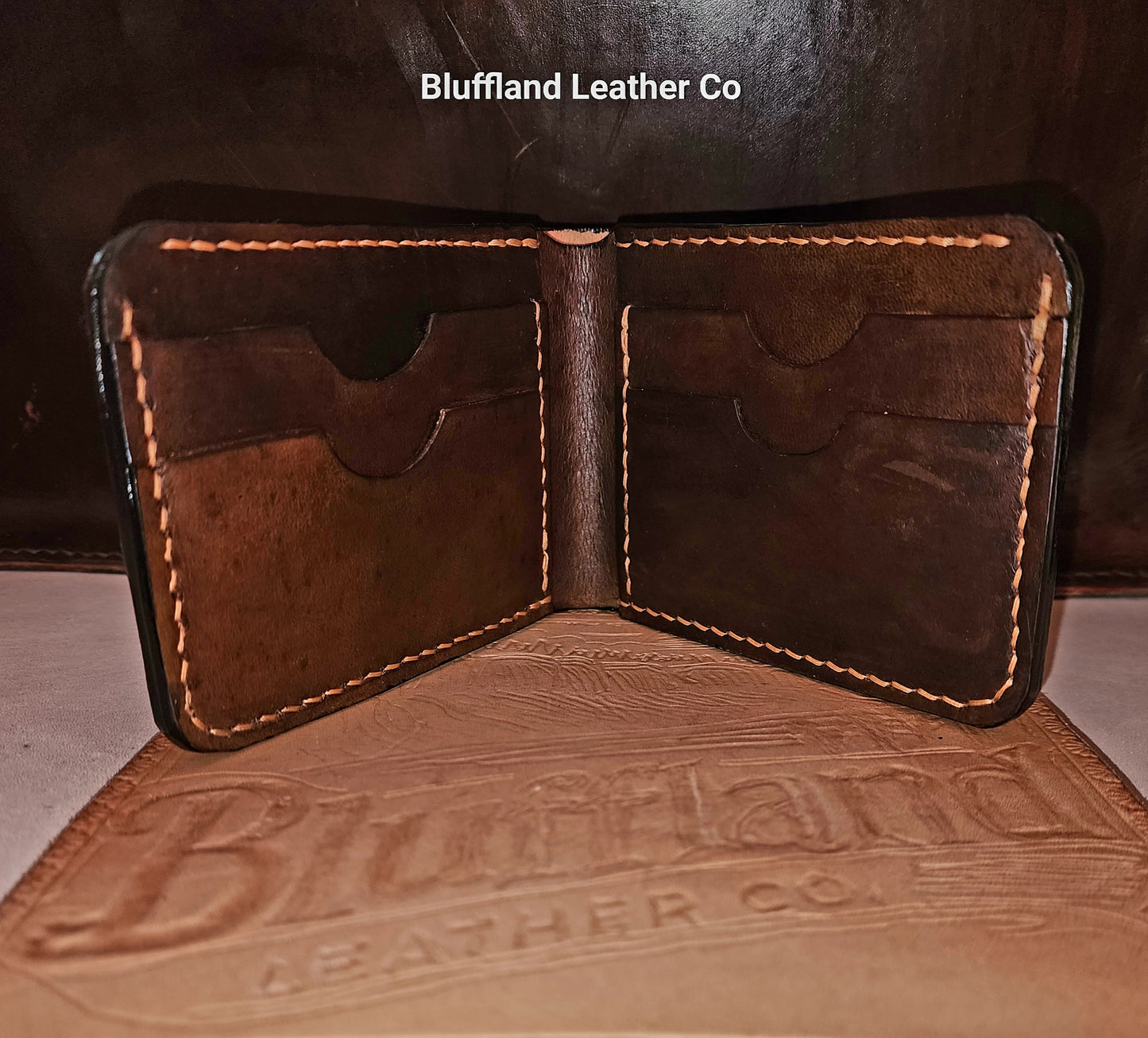 Handcrafted Full-Grain Leather Bi-Fold Wallet - Walnut