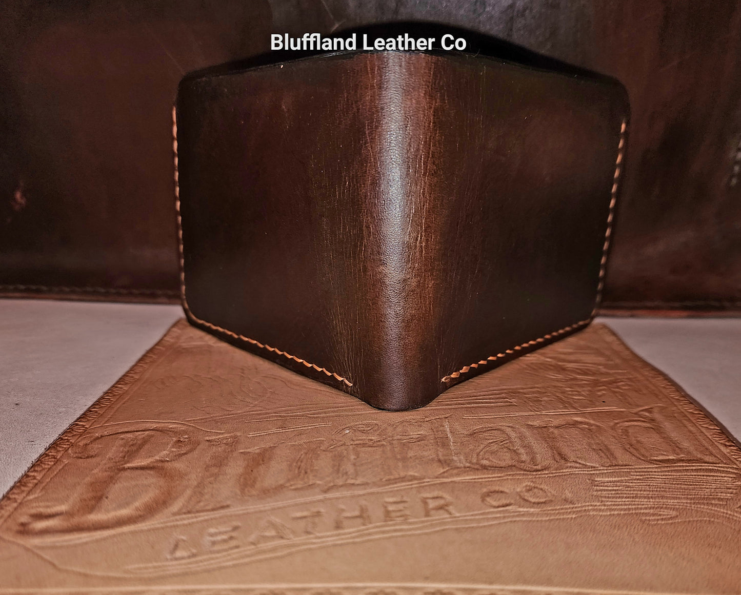 Handcrafted Full-Grain Leather Bi-Fold Wallet - Walnut