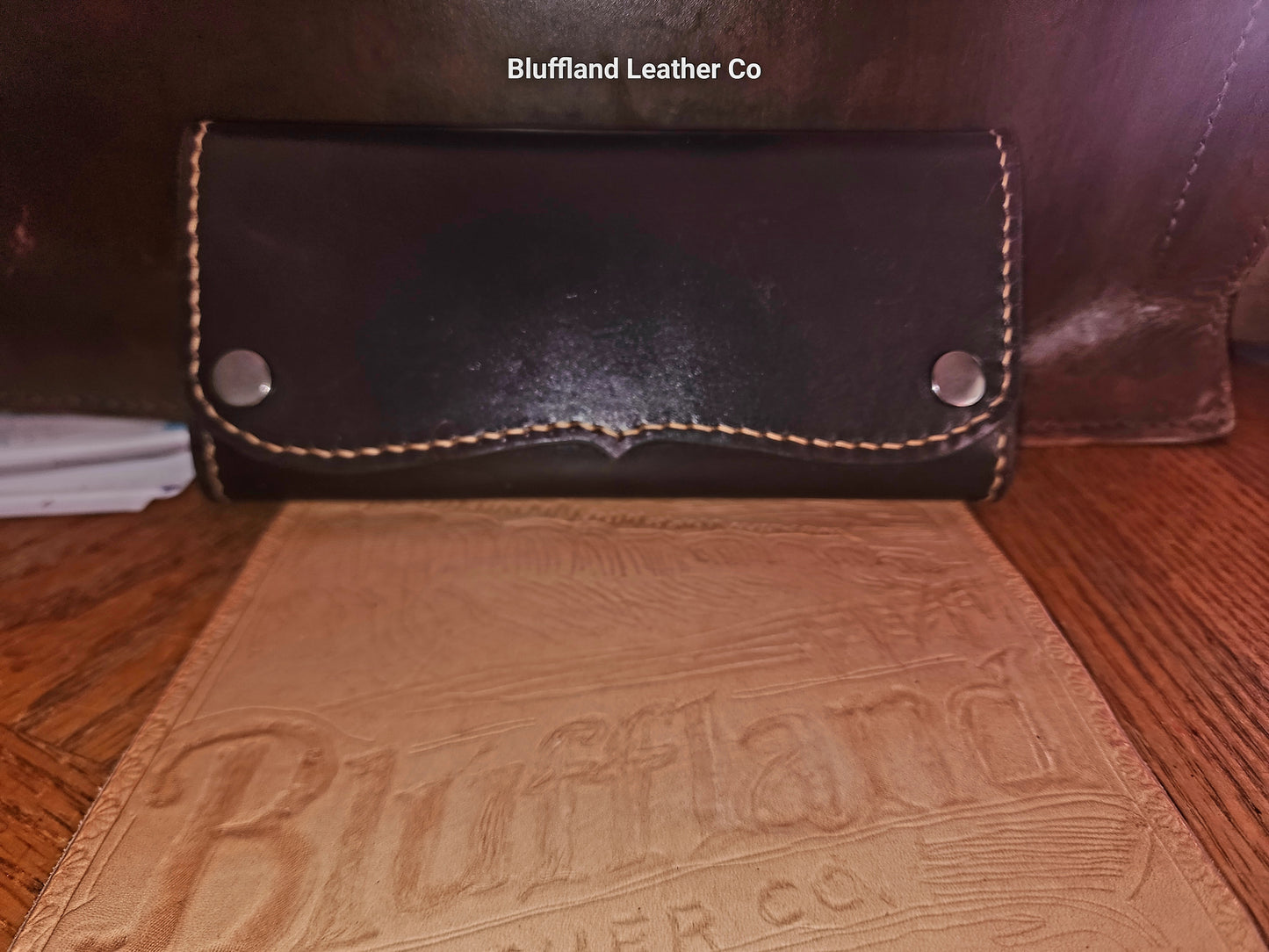 Handcrafted Full-Grain Leather Long Wallet - Coffee