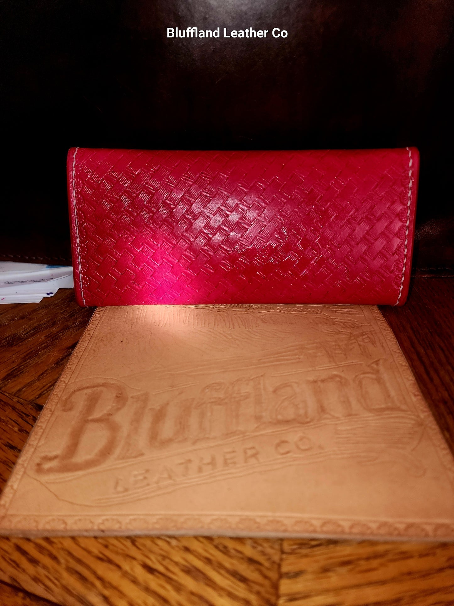 Handcrafted Full-Grain Leather Long Wallet  - Rose