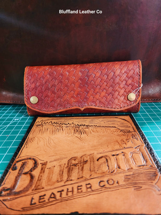 Handcrafted Long Leather Wallet – Light Brown Full-Grain Leather with Minimalist Design