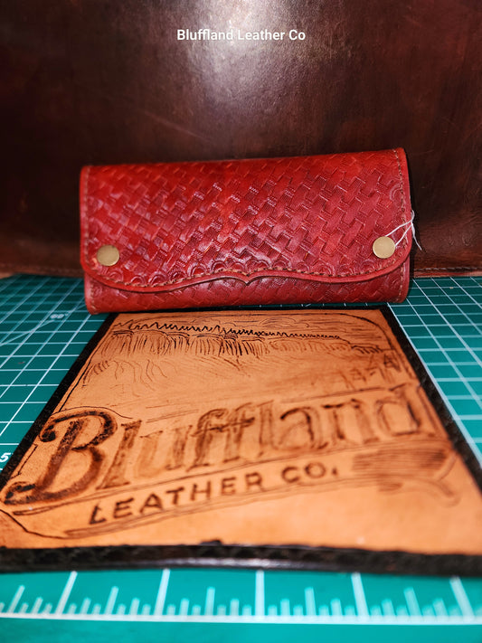 Handcrafted Long Leather Wallet – Medium Brown Full-Grain Leather with Classic Design